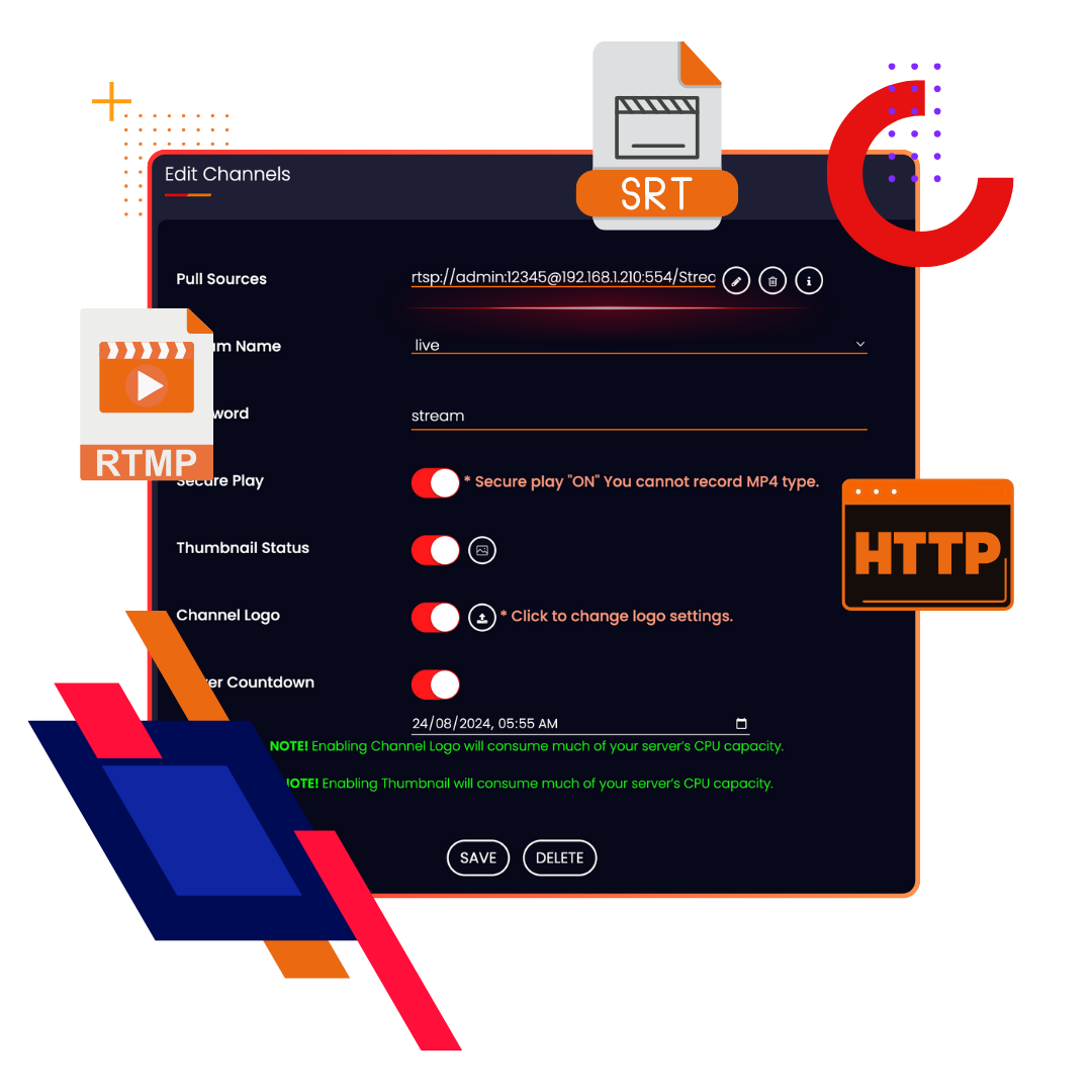 Multiple Streaming Formats