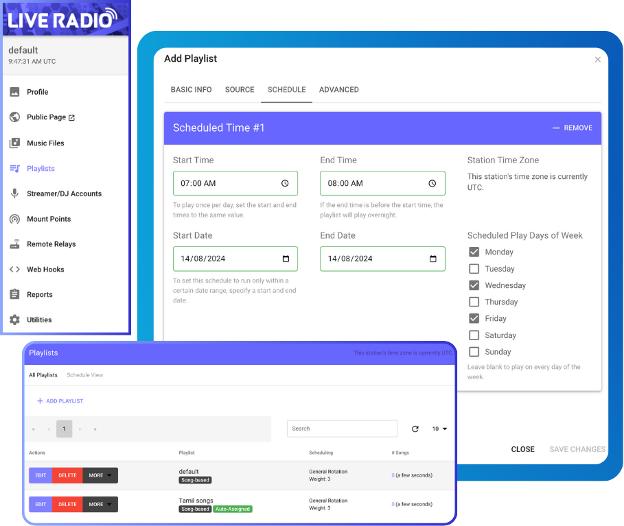 Setup Broadcast Scheduling