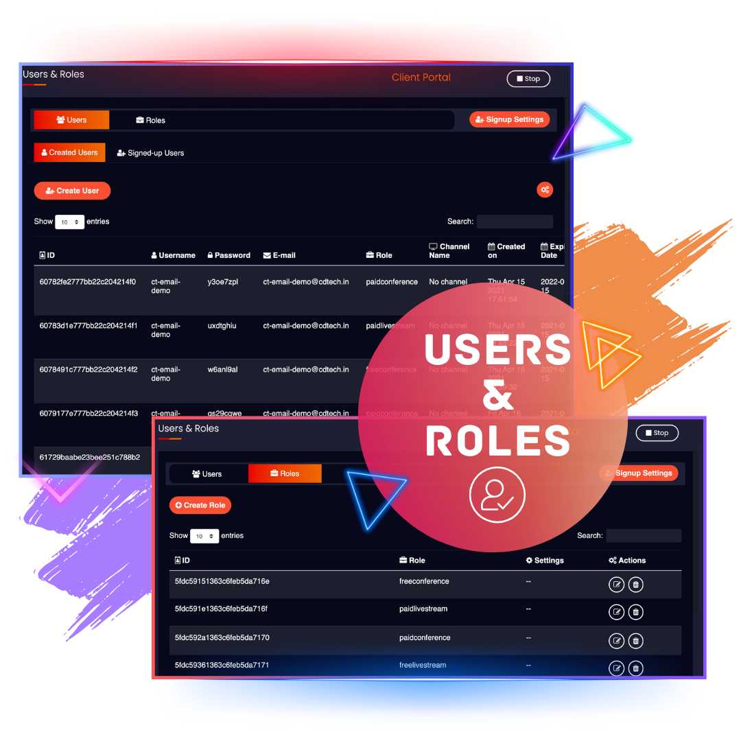 User and Roles in Livebox